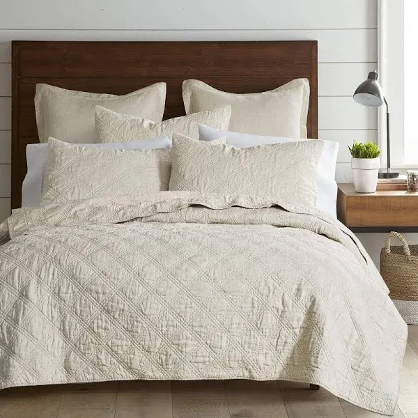 Washed Linen Light Grey Full/Queen Quilt - Levtex Home