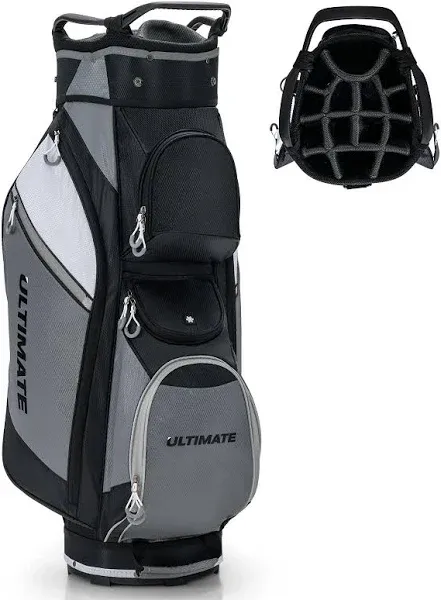 Portable Lightweight Golf Cart Bag with 14-Way Top Dividers with Dust Cover