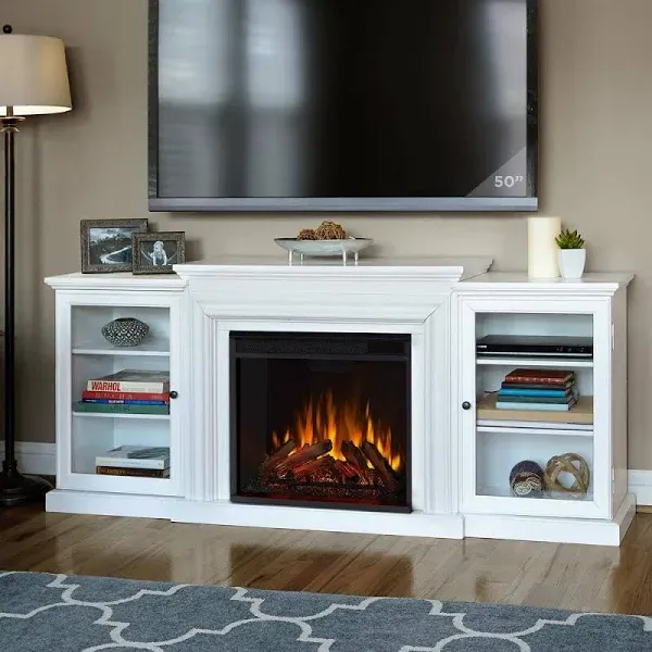 Frederick 72" Electric TV Stand Fireplace in White by Real Flame - 72L x 15.5W x 30H - Bed Bath & Beyond - 10207015