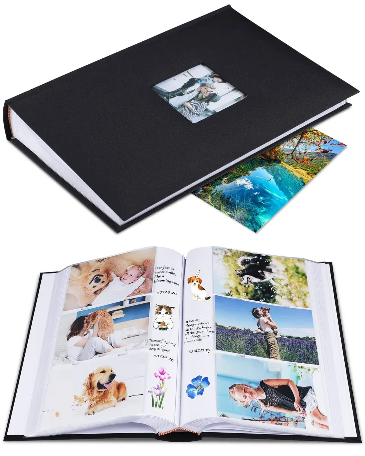 1DOT2 Photo Album 4x6 Hold 402 Photos with Memo Slip-in Pockets Photo Book