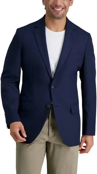 Haggar Black Solid Gab Active Series Tailored Fit Blazer