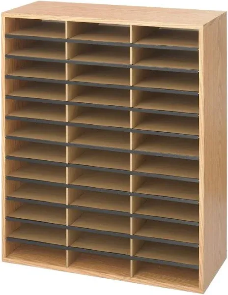 Safco Wood/Corrugated Literature Organizer 36 Compartment