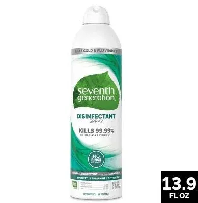 Seventh Generation Disinfecting Spray, Eucalyptus and Thyme, Disinfectant Made from Essential Oil, 13.9 Oz