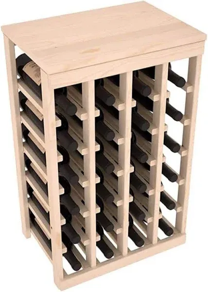 Wine Racks America Living Series Table Top Wine Rack - Durable and Modular Wine Storage System, Pine Unstained - Holds 24 Bottles