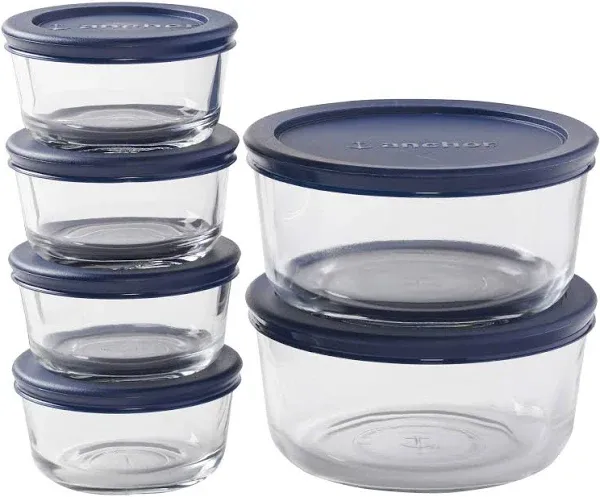 Anchor Hocking 12 Piece Glass Storage Containers with Lids