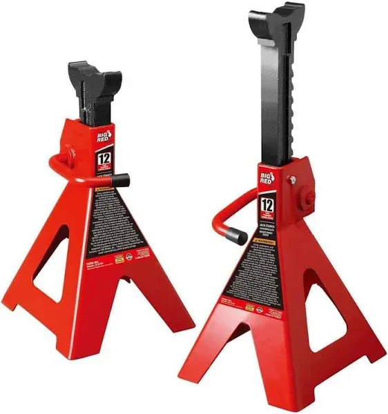 BIG RED T41202 Torin Steel Jack Stands: 12 Ton (24,000 lb) Capacity, Red, 1 Pair  | eBay