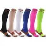 Everyday Wear 15-20mmHg Copper-Infused Knee-High Compression Socks (6-Pairs)