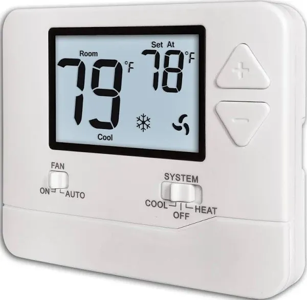 Non-Programmab<wbr/>le Thermostats for Home Conventional Single-Stage White Backlight