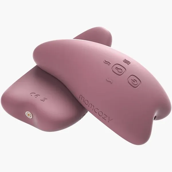 Momcozy - Double 2-in-1 Warming Vibration Lactation Massager - Rose