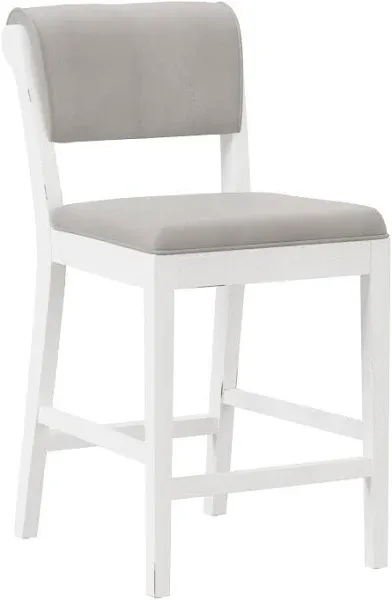 Hillsdale Furniture Clarion Wood and Uph Panel Back Counter Height Stool White