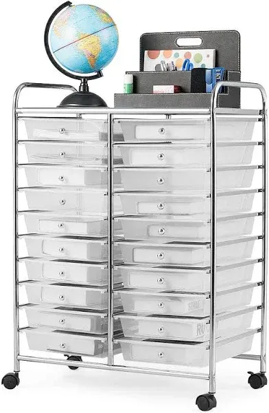 Costway 20 Drawer Rolling Storage Cart Scrapbook Paper Office Organizer