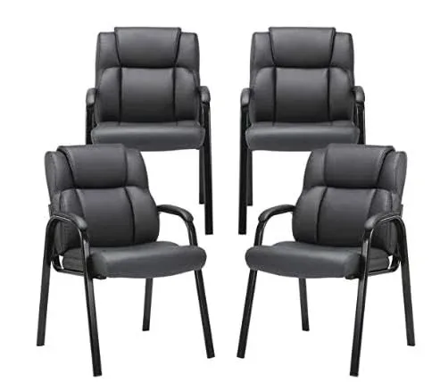 DUMOS Leather Waiting Room Chairs (Set of 4)