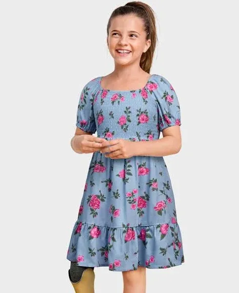 The Children's Place Girls' Floral Smocked Ruffle Dress