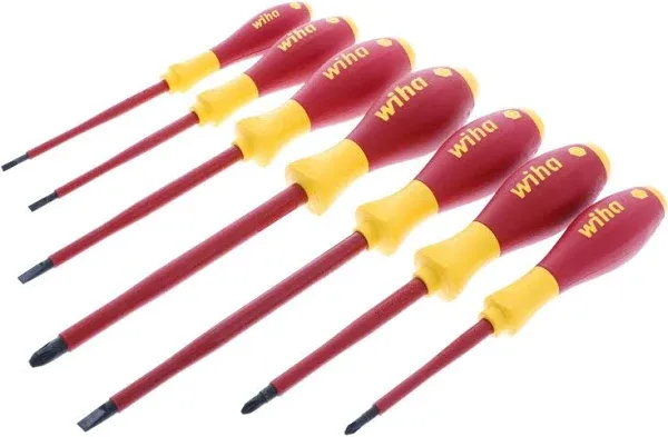 (A)  32099 Long Reach 1000-Volt VDE Insulated Screwdriver Set 7-Piece Slotted an