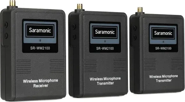 Open Box Saramonic SR-WM2100 2.4Ghz Dual Wireless Lavalier Microphone System