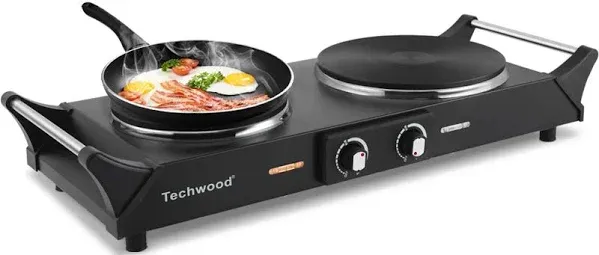 Techwood Electric Hot Plate Stove Countertop Double Burner Infrared Ceramic Doub