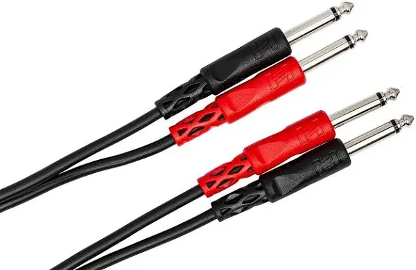 Hosa CPR201 Dual Cable 1/4&#034;&#034; TS to RCA 1m