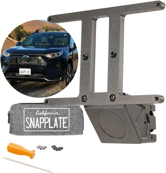 Toyota RAV4 No-Drill Front License Plate Holder SnapPlate+ (Strength-Optimized) | Easy Install & Removal Mount Fits All 2019-2024 Toyota RAV4 Trims Except(TRD Off-Road and Adventure)