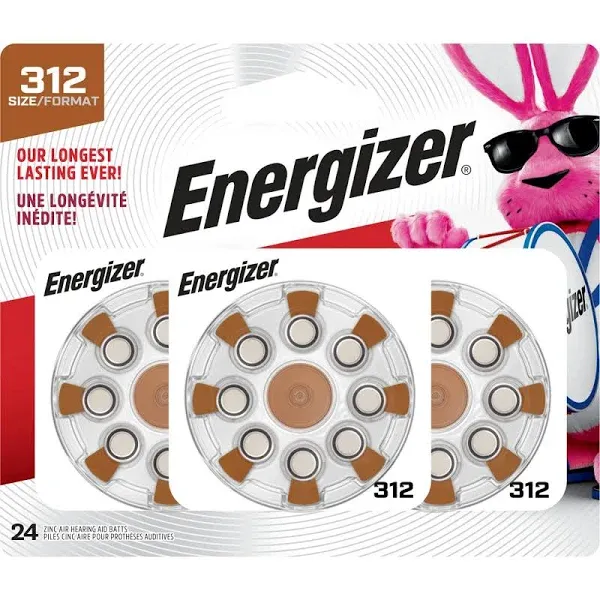 ENERGIZER 312  Hearing Aid Batteries (lot of 8)   EXP 2025 