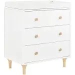 Babyletto - Lolly 3-Drawer Changer Dresser with Removable Changing Tray White / Natural