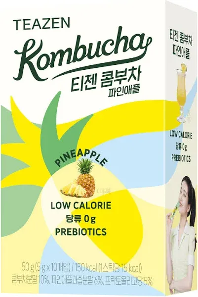 【BTS Favorite】Pineapple Kombucha Drink Mix - Probiotic Health Beverage, 10 Packets* 0.17oz