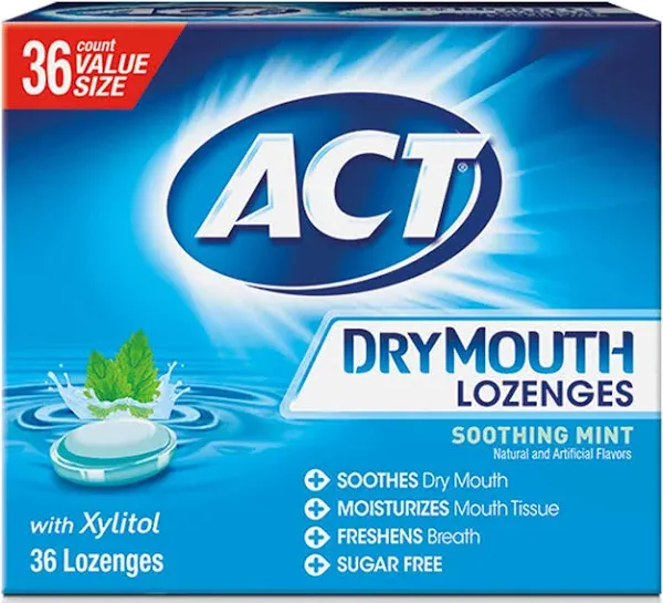 ACT Total Care Dry Mouth Lozenges, Soothing Mint - 18 count