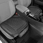 Motor Trend Car Seat Cushion, 2 Pack - Diamond Stitched Faux Leather Seat Covers for Cars Trucks Suv, Black Padded Car Seat Covers with Storage