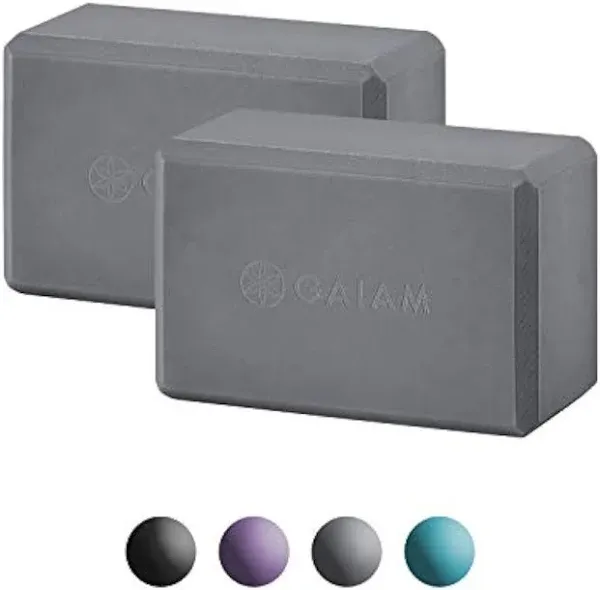 Gaiam Essentials Yoga Block (Set of 2) Vivid Blue One Size