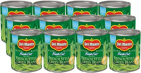 Del Monte Green Beans, No Salt Added, French Style - 14.5 oz