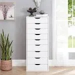 Naomi Home Bianca 9 Drawer Chest Wood Storage Dresser Cabinet with WH