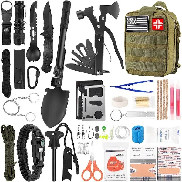 Survival Kit and First Aid Kit with Molle Pouch