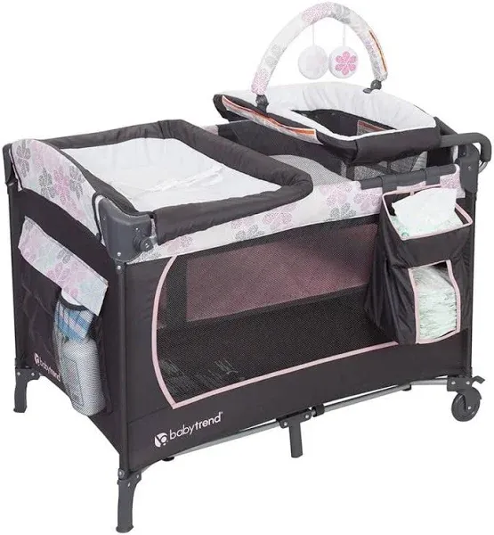 Baby Trend Lil Snooze™ Deluxe Nursery Center® Playard, Floral Rain