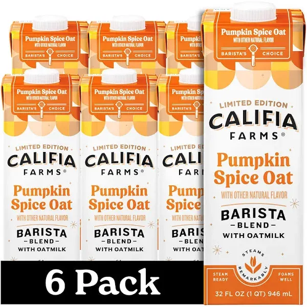 Califia Farms Pumpkin Spice Oat Barista Blend With Oatmilk (32 fl oz)