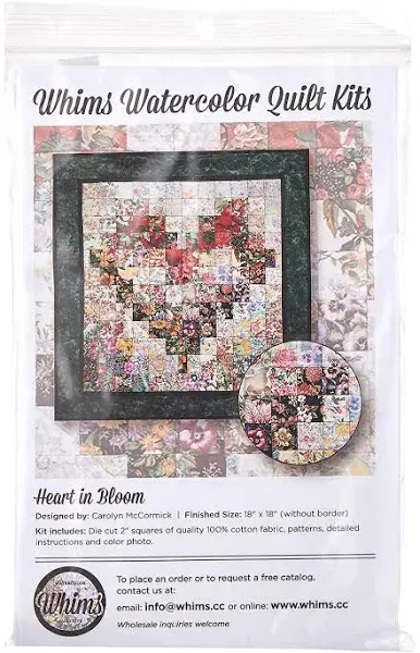 Whims Watercolor Quilt Kits Heart in Bloom Quilting Supplies