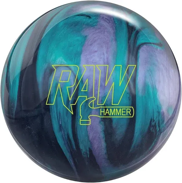 Hammer PRE-DRILLED Raw Hammer Bowling Ball - Black/Purple/Teal Pearl 