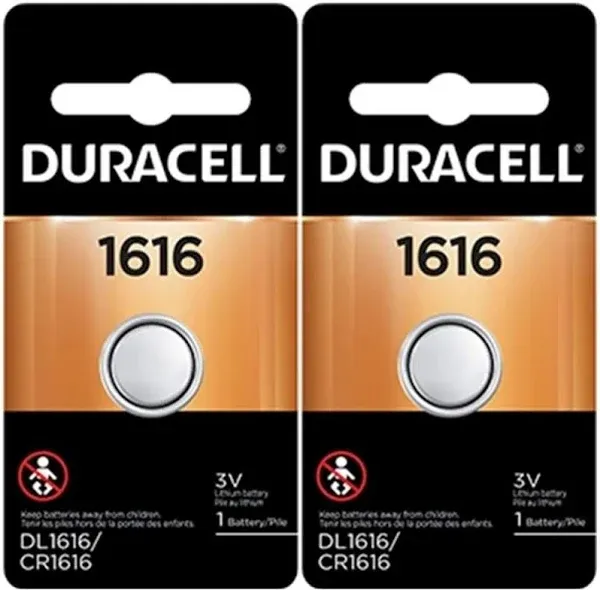 Duracell 1616 DL1616 CR1616 DL1616B2PK Coin Cell Watch Battery 3.0 Volt Lithium, 2 Count (Pack of 1)