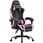 GTRACING Gtwd-200 Ergonomic Gaming Chair with Adjustable Pillows and Footrest for Ultimate Comfort, Pink