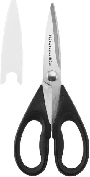 KitchenAid All Purpose Kitchen Shears with Protective Sheath for Everyday Use, Dishwasher Safe Stainless Steel Scissors with Comfort Grip, 8.72-Inch