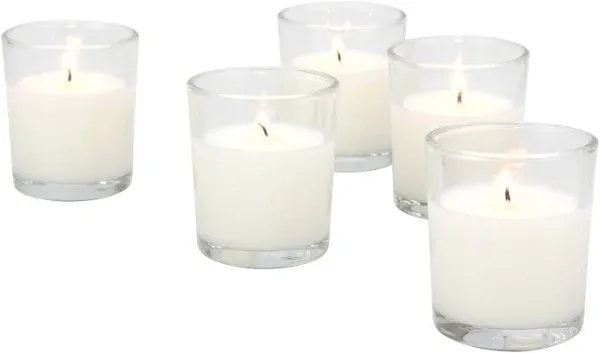 Stonebriar 48 Pack Unscented Long Burning Wax Filled Votive Candles