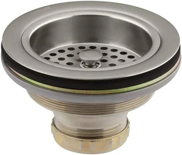 KOHLER K-8799-PB Duostrainer Sink Strainer, Vibrant Polished Brass