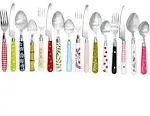 Eclectic Collection Gypsy Color Mix and Match Lifestyle Cutlery and Eating Utensils Gift Set of 16