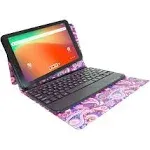 Prestige Elite 10QH Android 13 10.1 Inch HD IPS Tablet, 64GB Storage, 2GB RAM with Detachable Keyboard Case - Paisley