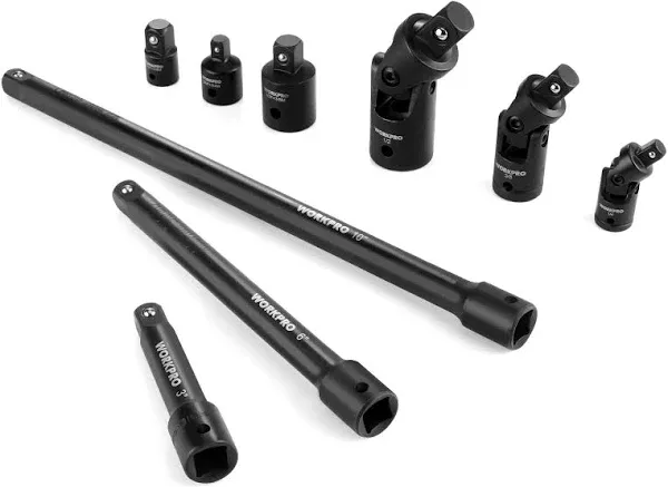 WorkPro 9 Pcs Socket Accessory Set