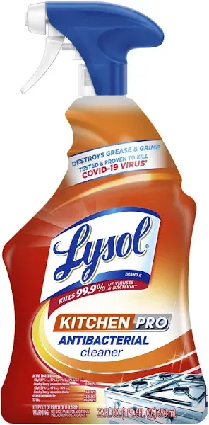 Lysol® Kitchen Pro Antibacterial Cleaner, Citrus Scent, 22 Oz Bottle