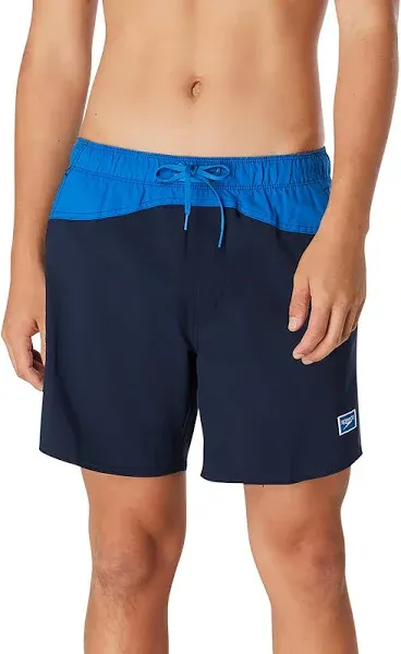 Speedo Men&#039;s 6.5” Marina Volley Swim Shorts-Black/G<wbr/>rey-Small-New Tags $55