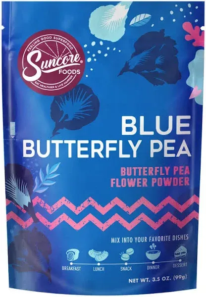 Suncore Foods, Blue Butterfly Pea, Supercolor Powder