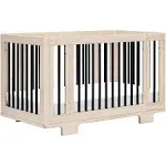 Babyletto Yuzu 8 in 1 Convertible Crib with All Stages Conversion Kits - Washed Natural / Black