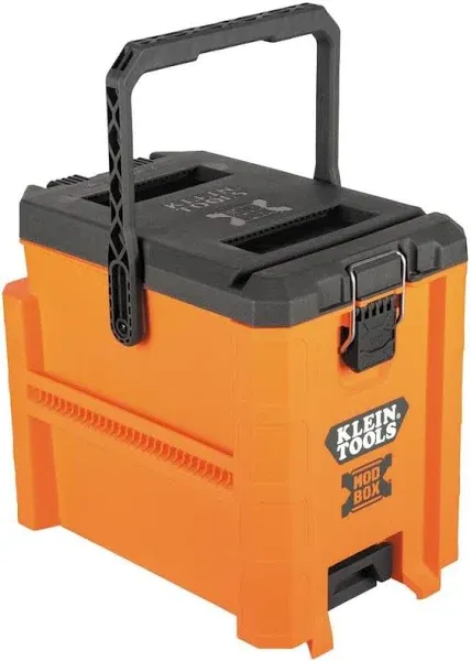 Klein Tools 54824MB MODbox Hybrid Tool Box, Lockable Tool Storage with Removable Lid, Converts to Open Crate, 2 Adjustable Dividers, Connects with all Klein Tools MODbox Components