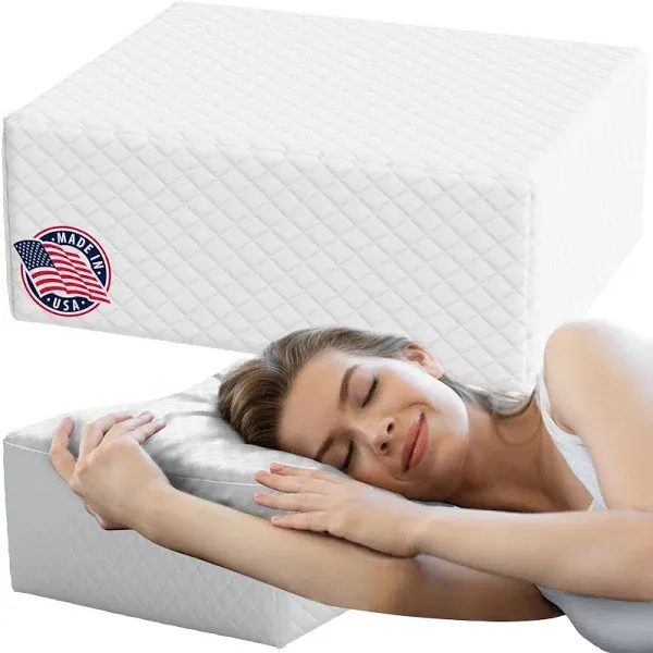 GLEUR Square Pillow for Side Sleepers - Made in USA, Cool Gel Memory Foam Cushion Cube Pillow - Therapeutic Neck & Shoulder Pain Relief, Cervical Support - Thick Bed Pillow 15"x 12" x 4"