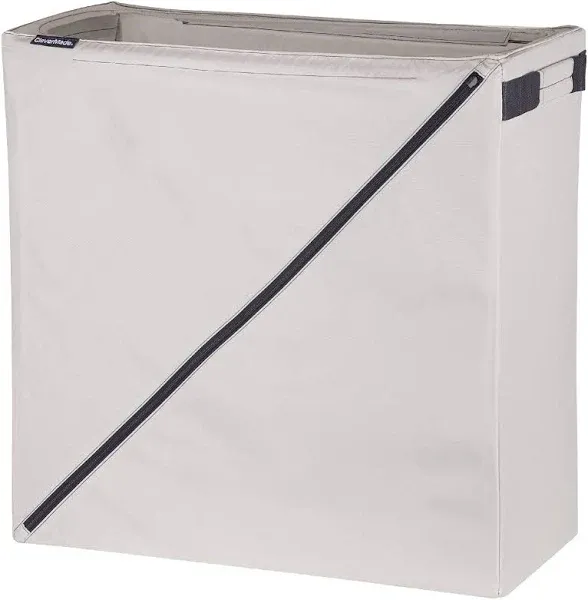 Laundry Hamper, Cream, Foldable, Premium, Sturdy, Plastic, 21.5&#034;L x 10&#034;W x 22&#034;H